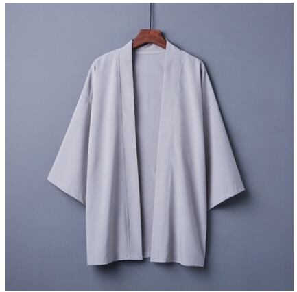 Spring Summer Plain Color Coat Japanese Kimono Cardigan Kimono Haori For Woman Man Loose Thin Outer Garment: I