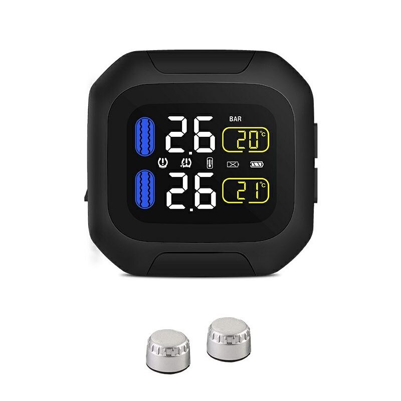 Waterproof Motorcycle tpms tire pressure sensor Real Time Wireless Mini external/internal sensor tire pressure Monitoring System: Silver mini WI