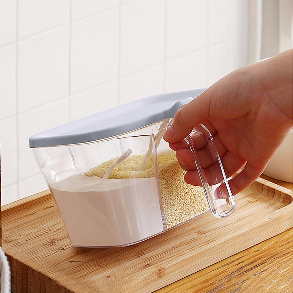 Kitchen Spice Jar Seasoning Box Spice Rack Spice Storage Bottle with Spoon Jars Transparent PP Salt Pepper Spice Sugar Box Tool