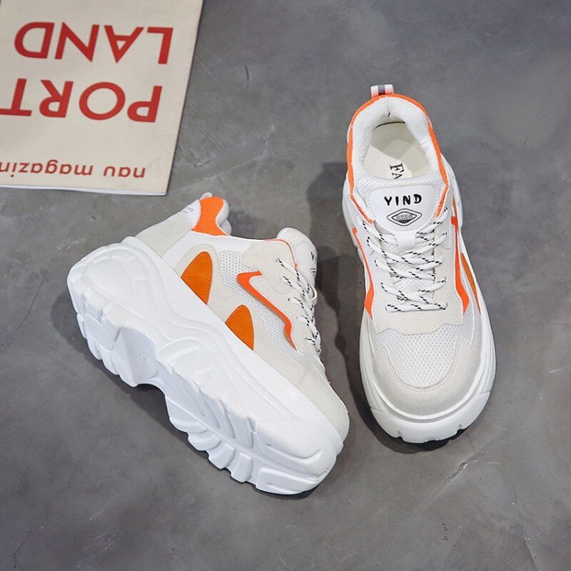 Kvinnor skor platå sneakers höga dolda klackar skor hiss wedges skor kvinnliga sneakers dam promenadskor  e15-20