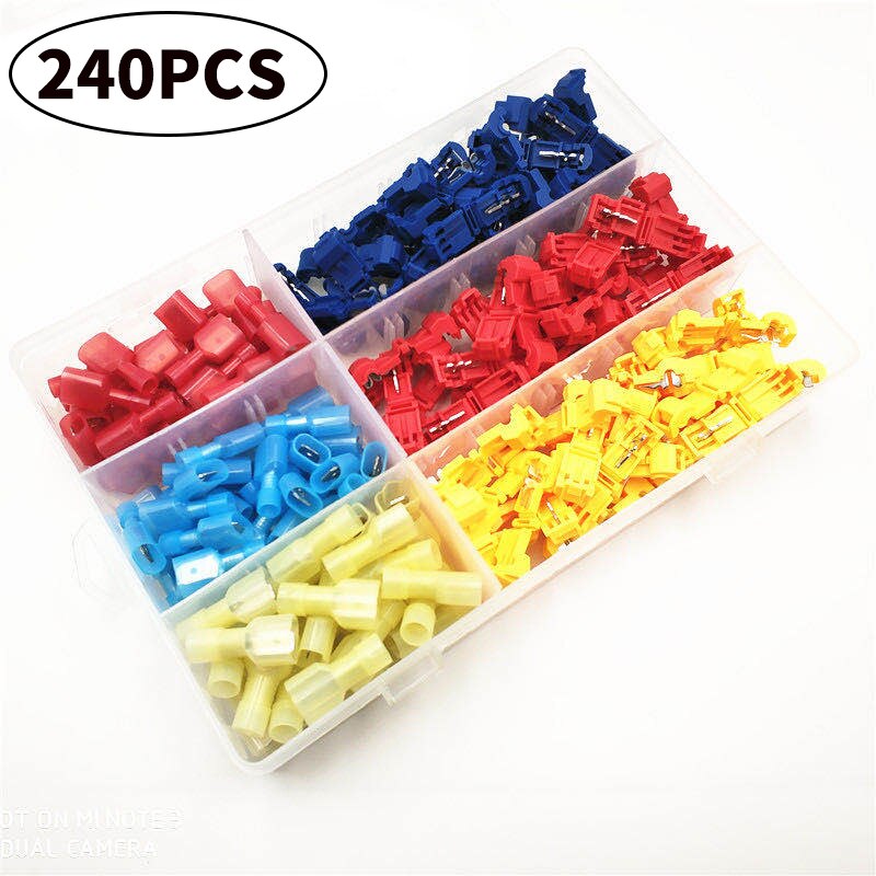 T-Tap Wire Connectors, Self-Stripping Quick Splice Electrical Wire Terminals, Insulated Male Quick Disconnect Spade Terminals: 240pcs