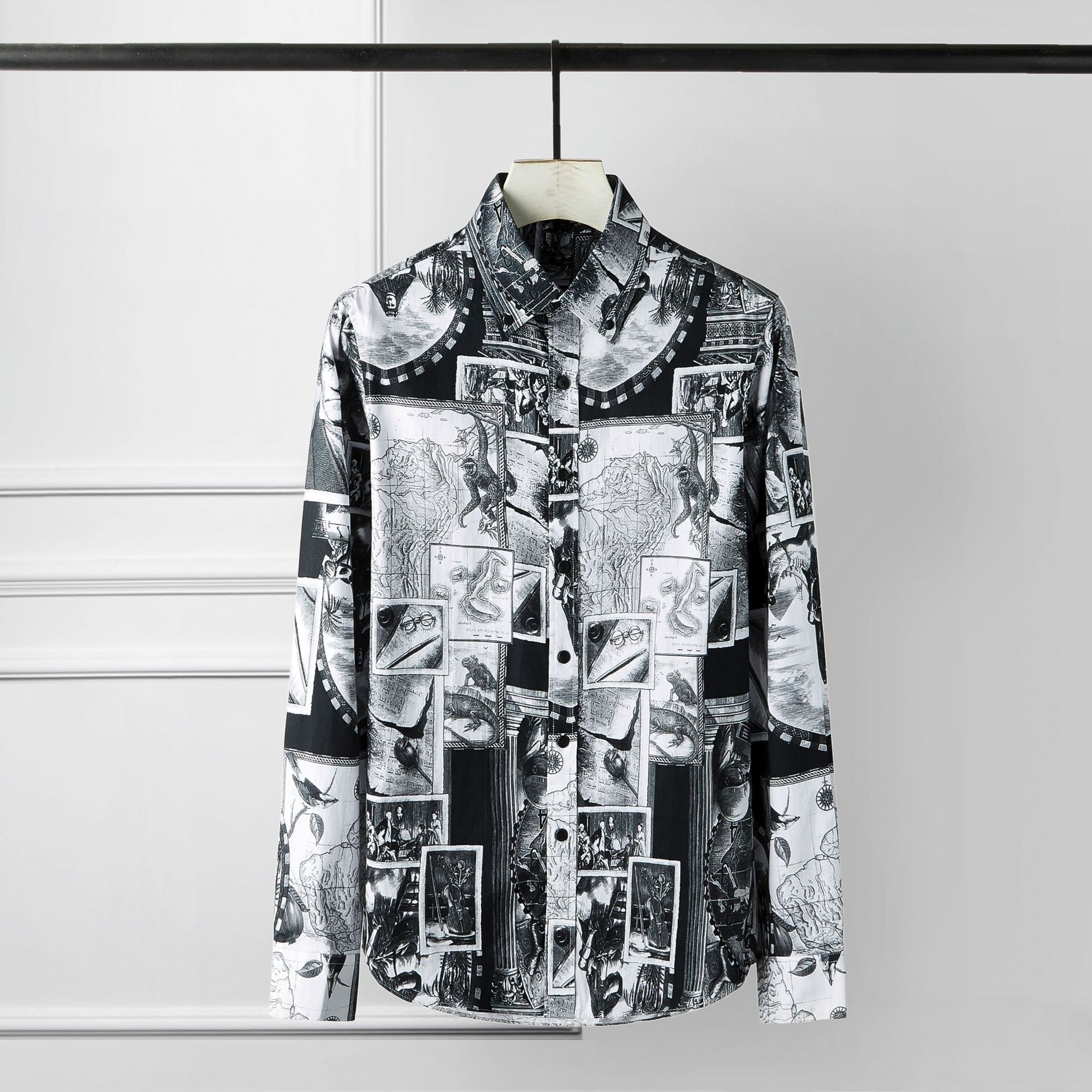 Minglu heren overhemd luxe digitaal bedrukt feest heren overhemden lange mouwen casual heren overhemden plus size 4xl slim fit overhemden heren