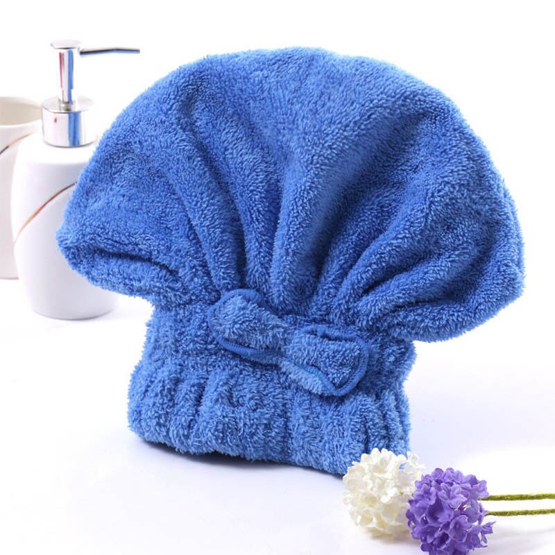 1Pc Soft Microfiber Haar Sneldrogende Handdoek Comfortabel Bad Spa Cap Baden Hair Wassen Handdoek Effen Kleur Douche hoed Huis Haar Handdoek