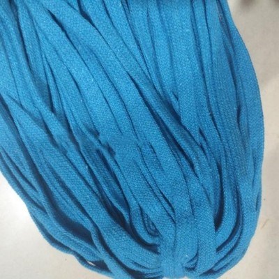 Cuerda de algodón de 10mm, cordón trenzado plano, tejido Multicolor para bolso, artesanía hecha a mano, costura textil para el hogar, 5 yardas: PEACOCK BLUE