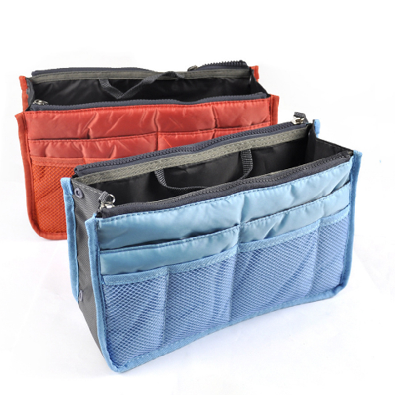 Organizer Insert Bag Vrouwen Nylon Travel Organizer Insert Handtas Portemonnee Grote Liner Lady Make-Up Cosmetische Bag Goedkope Vrouwelijke Tote