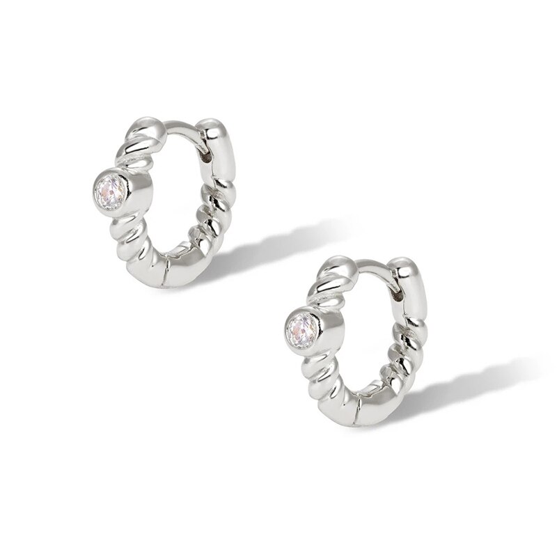 Sólida plata 925 bonitos pendientes de tuerca para mujer, joyería fina para novias, mujer, de bodas y cumpleaños, pendiente de Piercing: 2