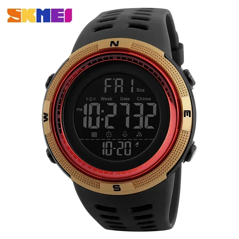 Relojes multifunción SKMEI 1251, reloj despertador Chrono 5Bar, reloj Digital resistente al agua, reloj deportivo para hombre al aire libre: Marfíl