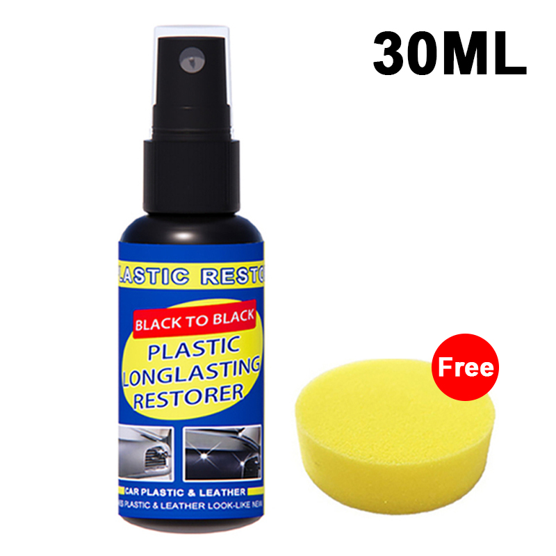 Restaurador de plástico para coche, productos de limpieza de coche con brillo negro, renovador de revestimiento de reparación y pulido automático para coches, detalles de automóviles: YELLOW