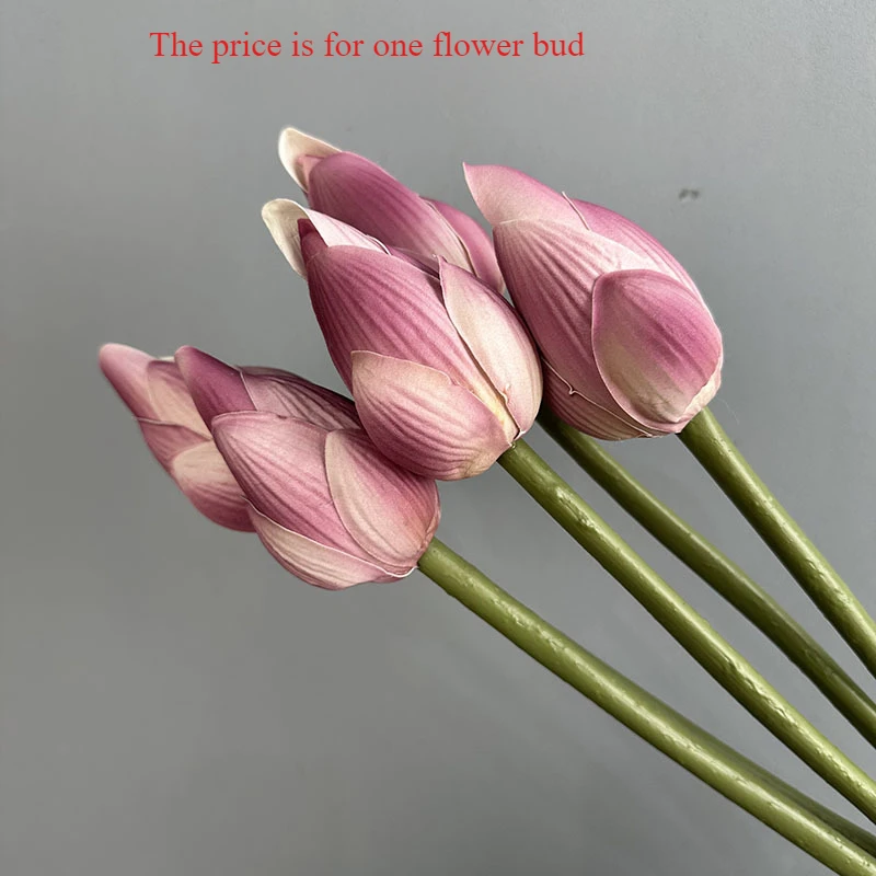 Artificial Flower EVA Lotus with Pole Lotuses Leaves Home Living Room Pastoral Style Decoration Simulation Pink White Flowers: MULTI