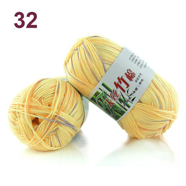 50g Weiche Glatte Natürliche Bambus Baumwolle Hand betroffen Garn Baby Milch baumwolle Garn Hand Gestrickte häkeln garn DIY Lappen Puppe: 32