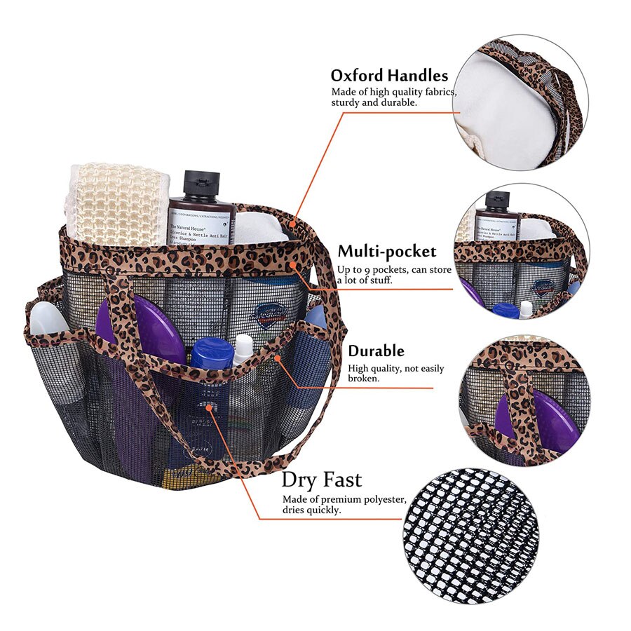 Mesh Shower Caddy tote for College Dorm Room Essentials, Hanging Portable Tote Bag Toiletry for Bathroom Accessories