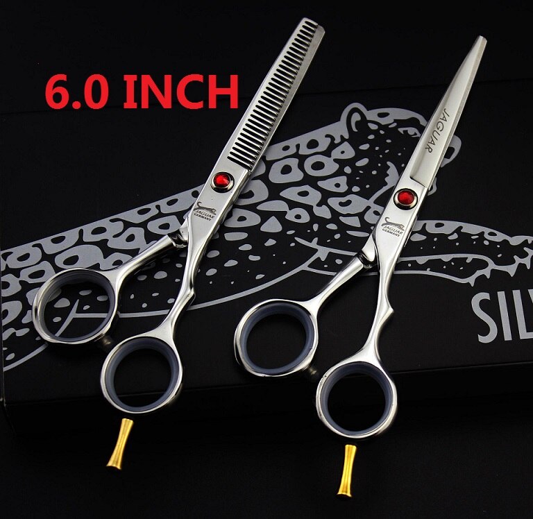 JAGUAR haar schere professionelle 4.5 & 5.0 & 5.5 & 6.0 & 6,5 zoll set schneiden Verdünnung friseur barber salons hört: 6.0 INCH SET OF 02