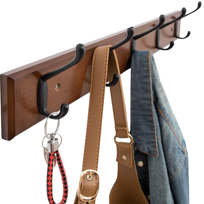 Gancho de parede de madeira ganchos de gancho de chave de armazenamento de roupas organizador de parede de metal ganchos duplos para pendurar roupas decoração para casa