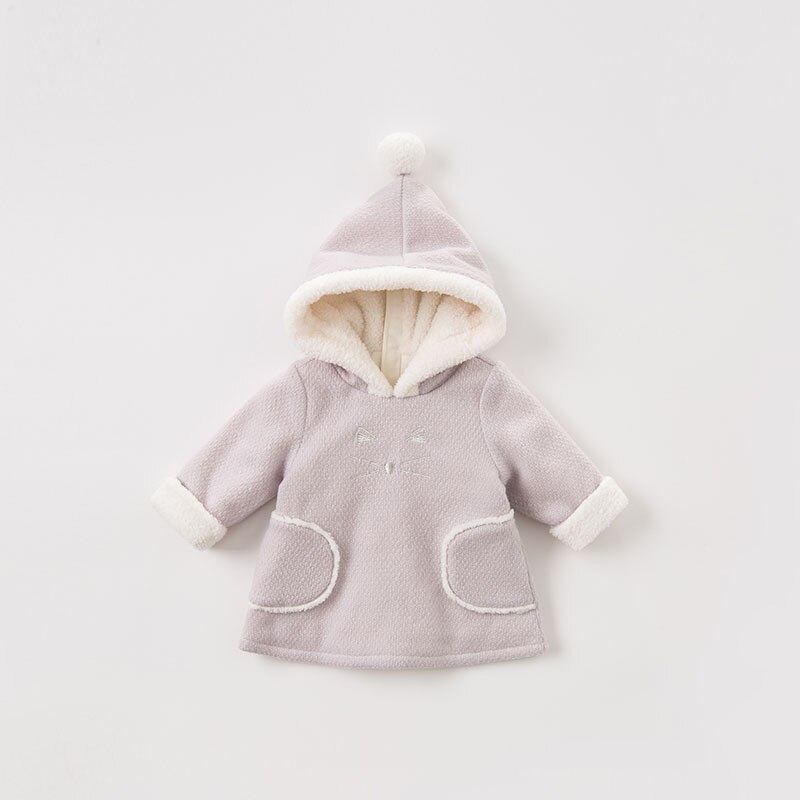 DB8819 dave bella baby meisje katoenen jas kinderen bovenkleding mode roze jas