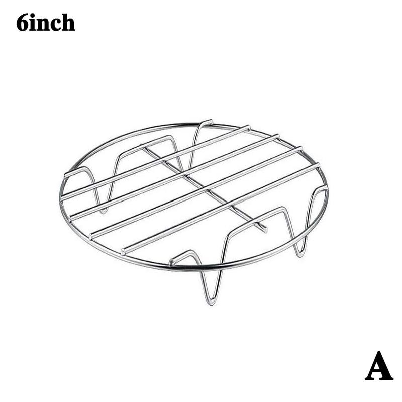 1Pcs Air Fryer Cooking Rack Round Bake Steel outdoor Cooling Steaming Rack Wire Stand Cookware Air Fryer accessories: A