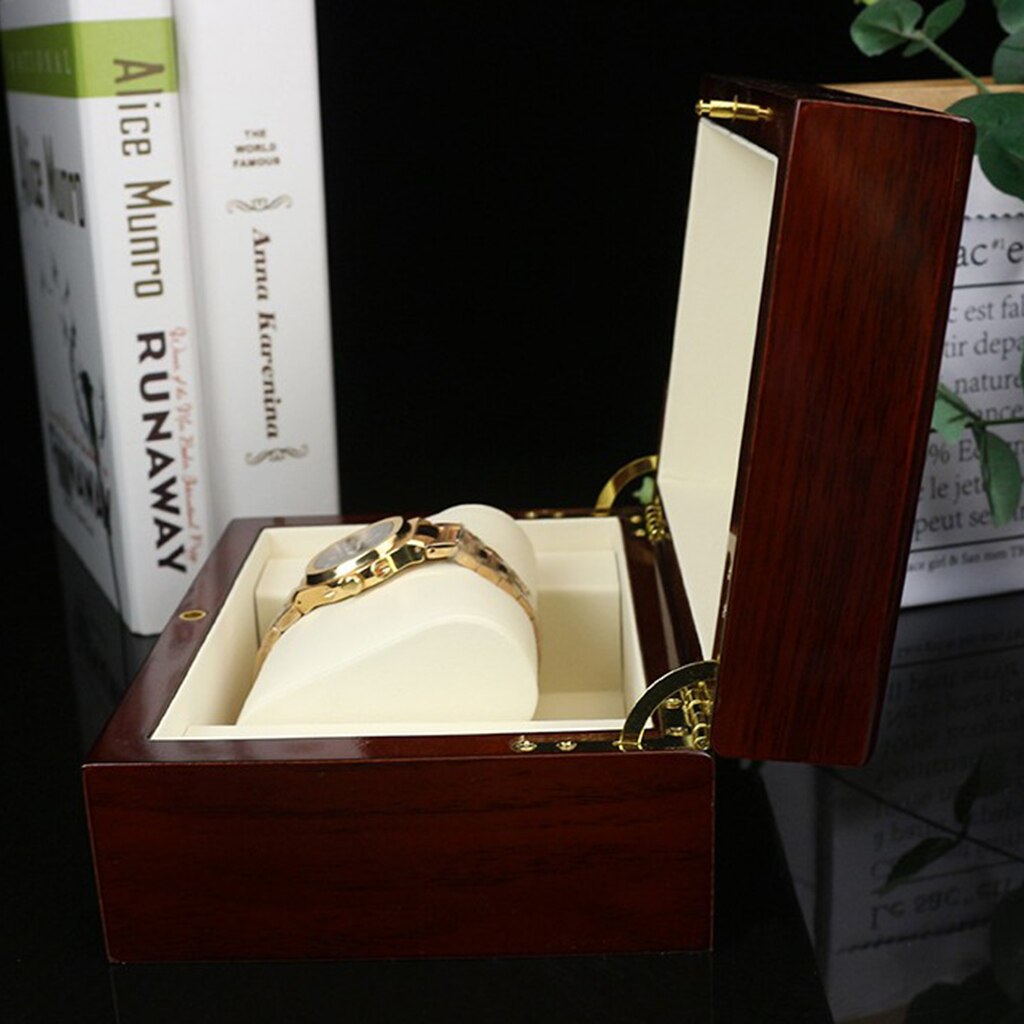 Wooden Single Watch Box Luxury Watch Display Case Jewelry Organizer Storage Box for Rings Bracelet Watches Display Best