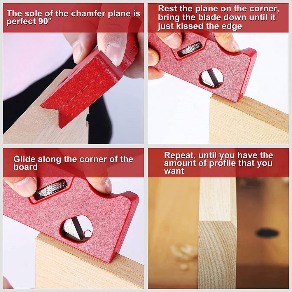 Woodworking Trimming Planer Smooth Manual Chamfer Plane DIY Hand Tool Edge Corner Flattening Portable Tool