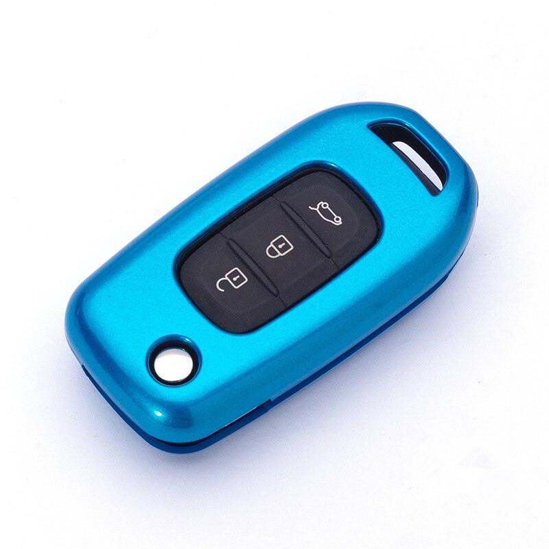 ABS Car Key Case For Renault Kadjar Captur Symbol Koleos Megane Keyless Remote Cover Shell 3 Buttons: C-blue