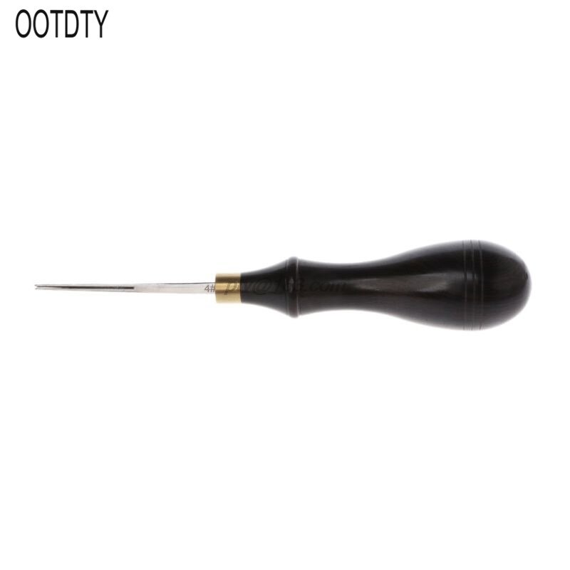 Borde de cuero Creaser hoja de acero ébano Blackwood ranura poco profunda Craft Mark Tool: 4