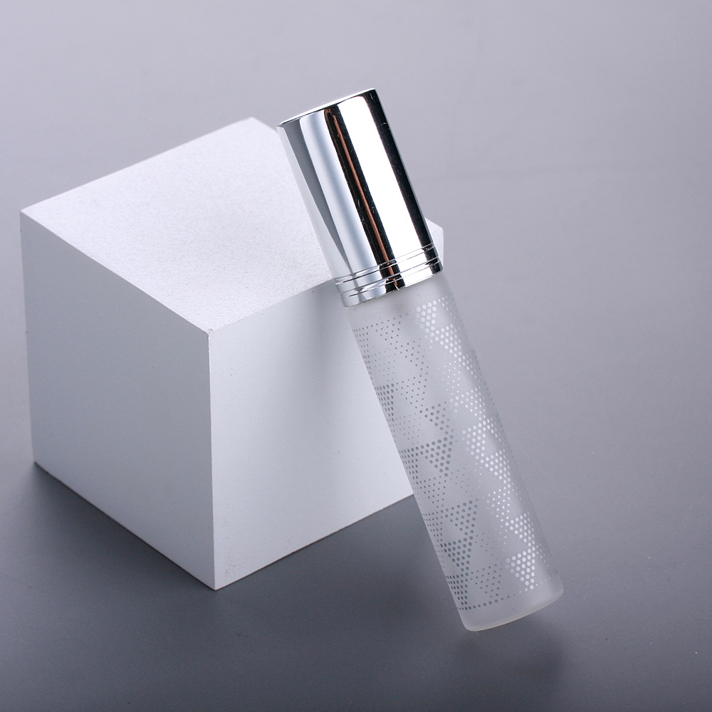 100 Stks/partij 10Ml Blad Patroon Frosted Parfum Fles Glas Verstuiver Aluminium Cap Spray Reizen Flessen: Deep Blue