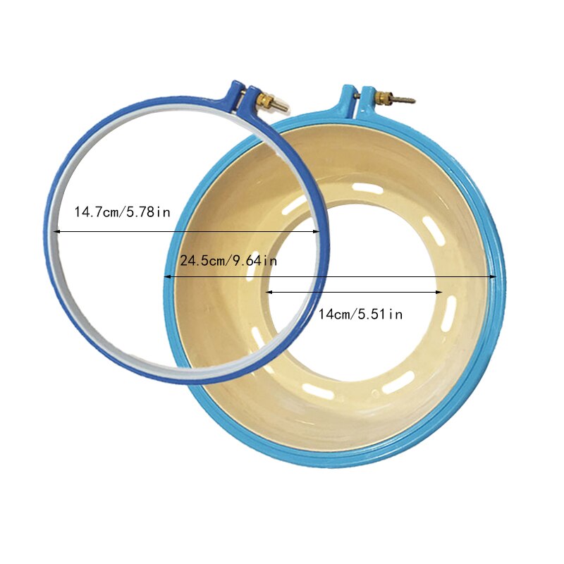 Lmdz 2 stk broderiramme sæt plast broderi stativ bøjle ring med holder støtte til 2 side broderi cross diy