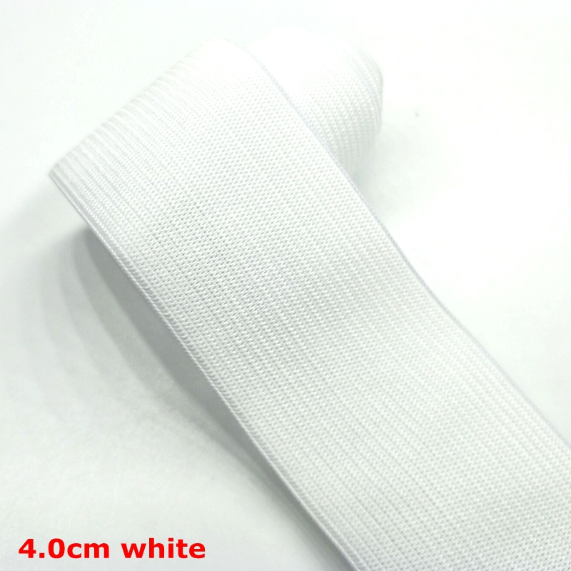 Hl 15/20/25/30/35/40/45Mm Zwart/Wit/Goud/Zilver Nylon Elastische Bands Garment Home Textiel Naaien Begrippen 1Meter Of 2Meter: 4.0cm white 1 meter