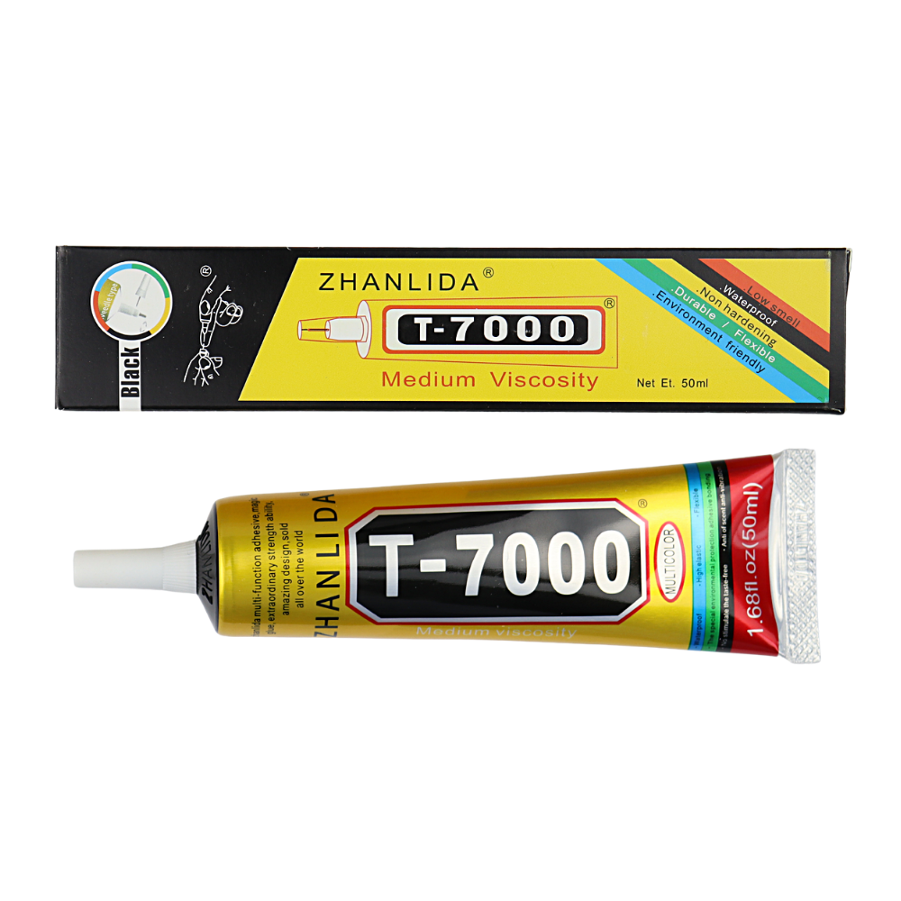 Zhanlida T7000 50ML Black Contact Cellphone Tablet Repair Adhesive Electronic Components Glue With Precision Applicator Tip