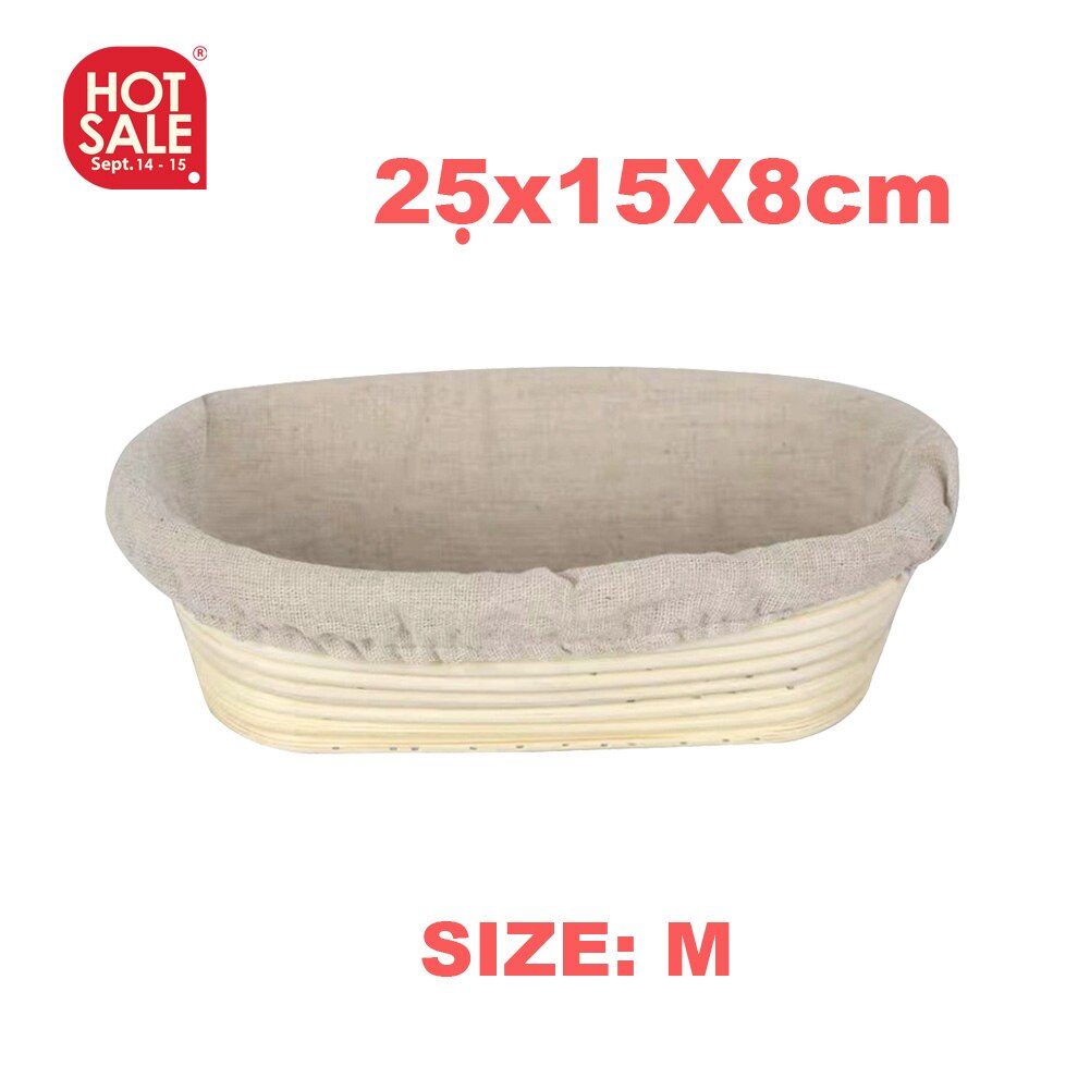 Natural Rattan Fermentation Wicker Basket Country Baguette French Bread Mass Proofing Baskets Dough Banneton Baskets: 25x15x8cm