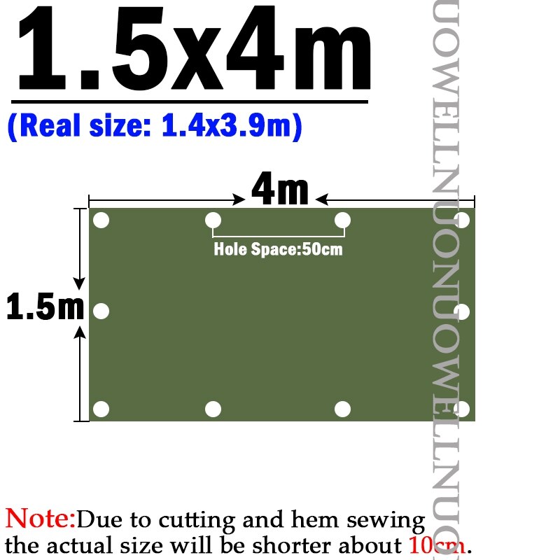 Donker-Groen Zeildoek Organische Siliconen Canvas Tuin Pergola Cover Outdoor Camping Tent Luifel Zeil Boot Truck Regendicht Doek: 1.5x4m