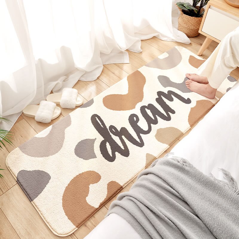 Bedside Rugs Lambswool Bedroom Carpet for Home Decoration Floor Mat Plush Foot Mats Long Doormat: 40x120cm / D
