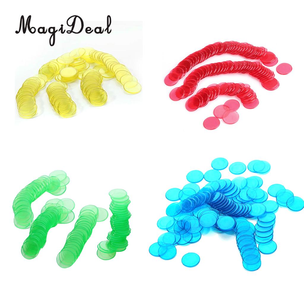 MagiDeal 400Pcs PRO 4 Colors Count Bingo Chips Markers for Family Party Carnival Bingo Entertainment Game Accessory