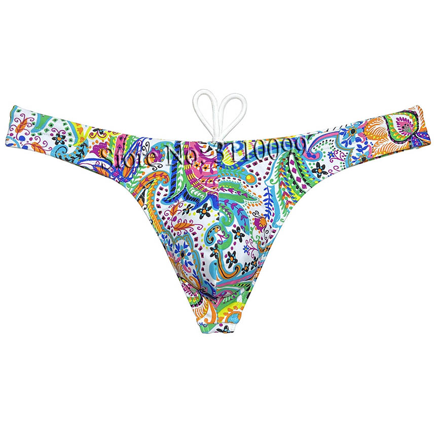 Herren Eisseidenfutter Bade Tanga Badeanzug Beachwear Badehose Bikini Bademode Unterwäsche: XL / Elfenbein