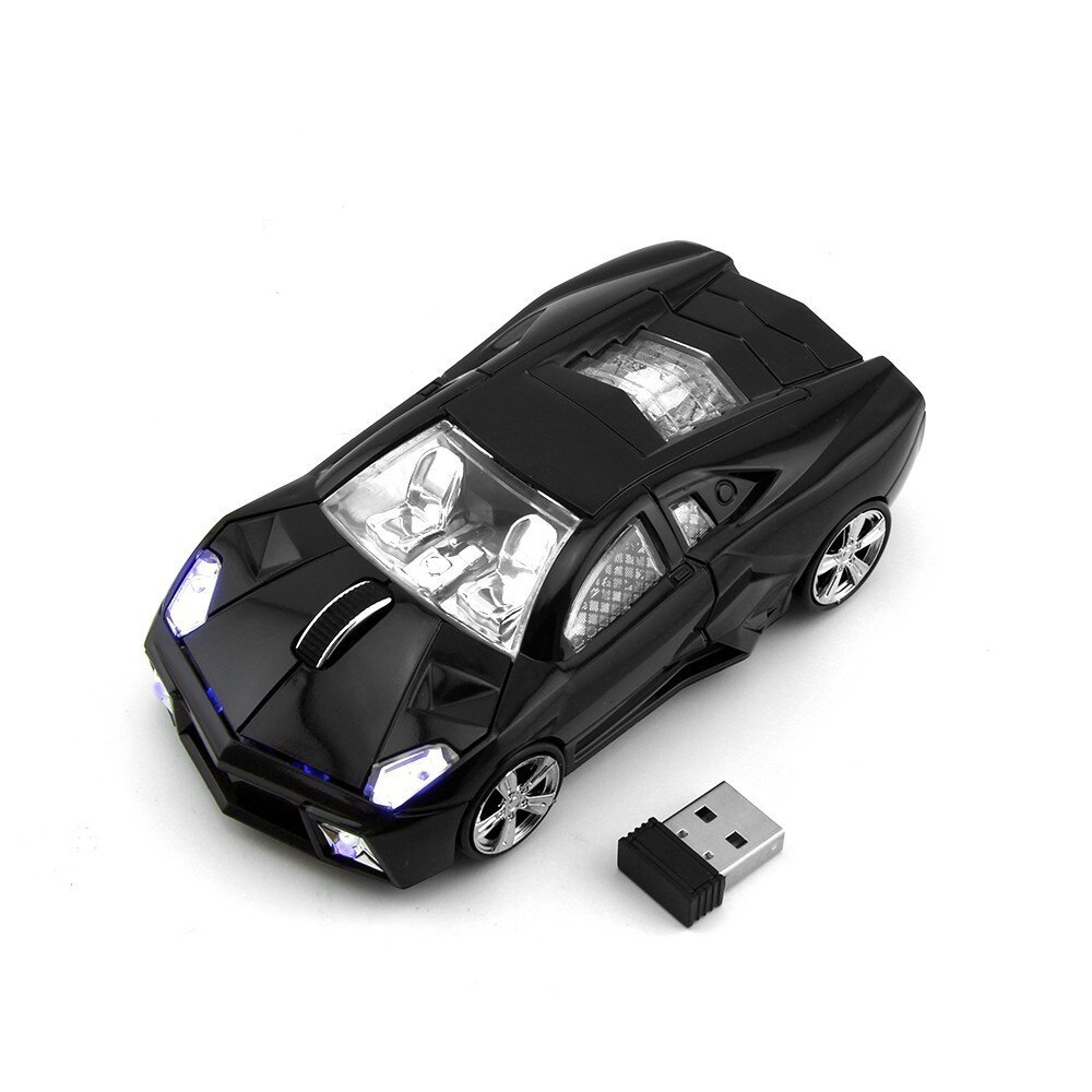 Optische Drahtlose Ergonomische Maus Auto Auto bilden Computer Mause 1600 DPI LED Licht Mini Kleine USB 3D Mäbenutzen Für PC Laptop Kind Junge: Schwarz