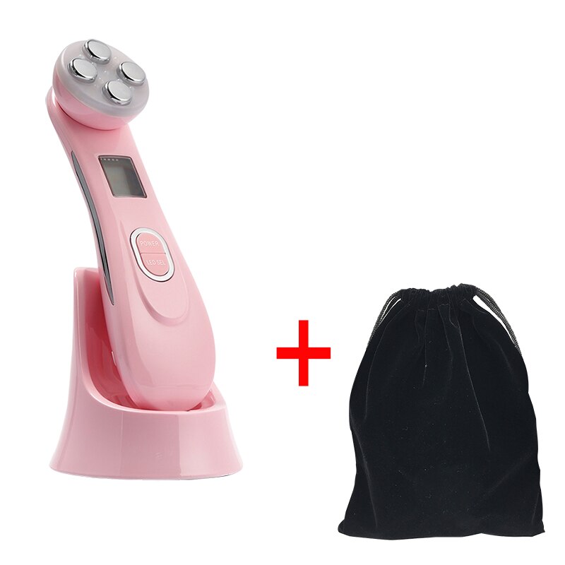 Mesoterapia facial eletroporação rf radiofrequência led fóton face lift rugas remoção cuidados com a pele massageador facial: Pink Bag