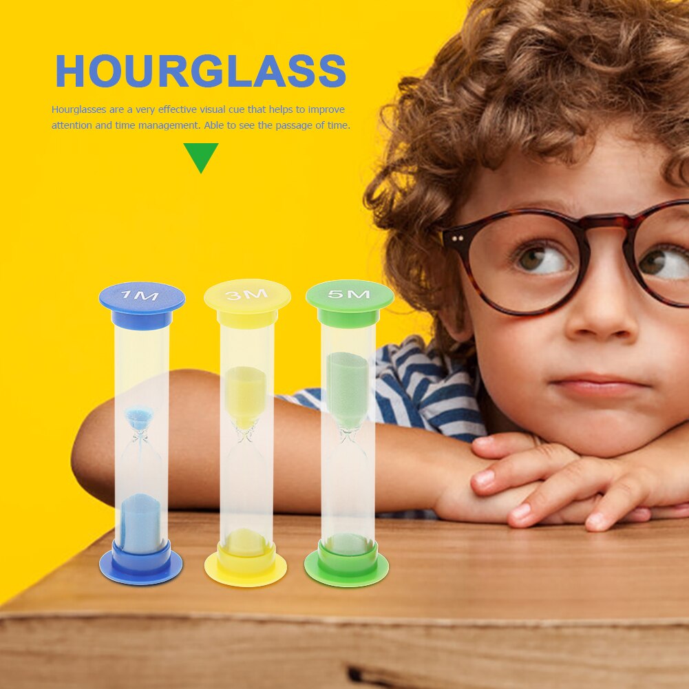 3pz Multi-funzione mini Temporizzatore della Sabbia Della Clessidra 1/3/5 Minuti Orologi Sandglasses Orologio della Sabbia Temporizzatore della Sabbia Complementi Arredo Casa regalo