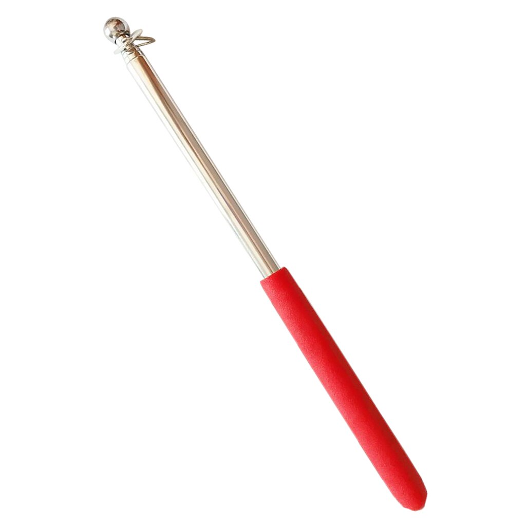 1m Portable Extendable Telescopic Stainless Steel Flagpole Banner Guide Pole for Outdoor Parades Flags Windsock: Red