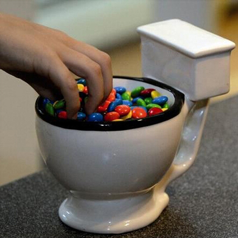 Toilet Mug, Funny 280ml Ceramic Coffee Tea Cup Mug in the Shape of a Toilet – Perfect for Home or Office, Great Mug