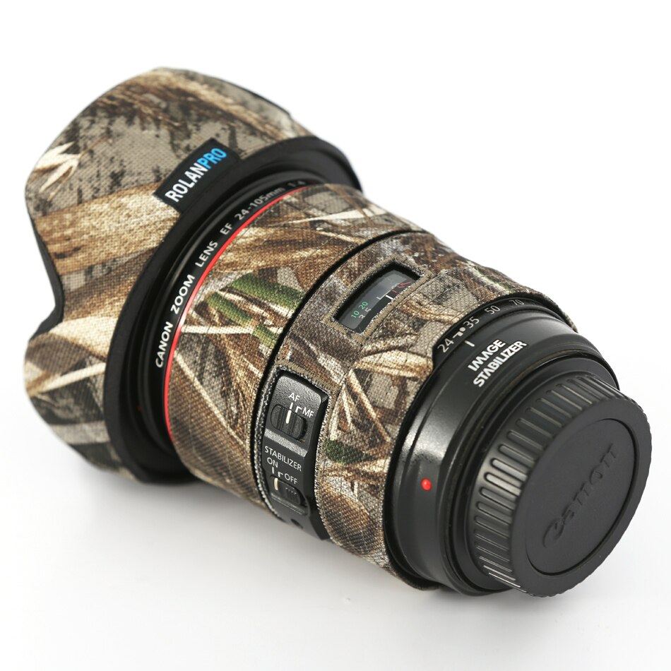 ROLANPRO – housse d&#39;objectif pour Canon EF 24-105mm f4L IS USM, Camouflage, pluie, manches d&#39;objectif, étui pour armes, vêtements de photographie