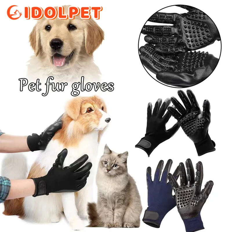 Guantes de aseo para mascotas, guantes para quitar el pelo de baño, guantes de ducha para mascotas, cepillo para quitar el pelo de perros y gatos, cepillo removedor de goma