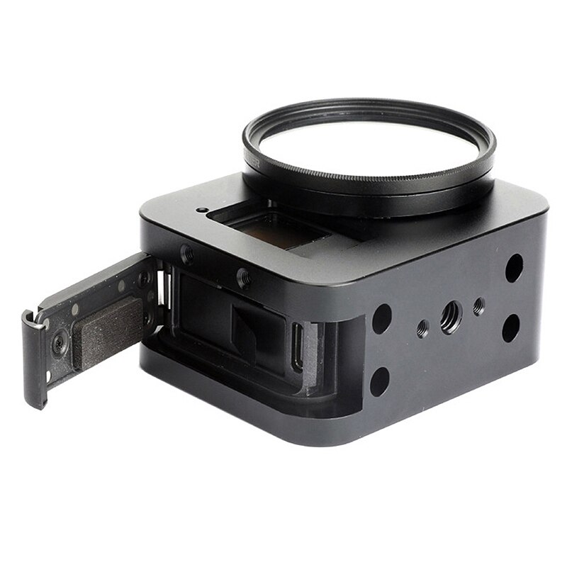 Voor gopro hero 8 zwarte hondenkooi met aluminiumlegering frame en 52 mm uv-filter