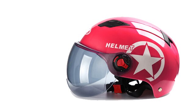 Safety Motorcycle Helmet Scooter Bike Open Face Half Baseball Cap Anti-UV Safety Hard Hat Motocross Helmet Multiple Color: Pink