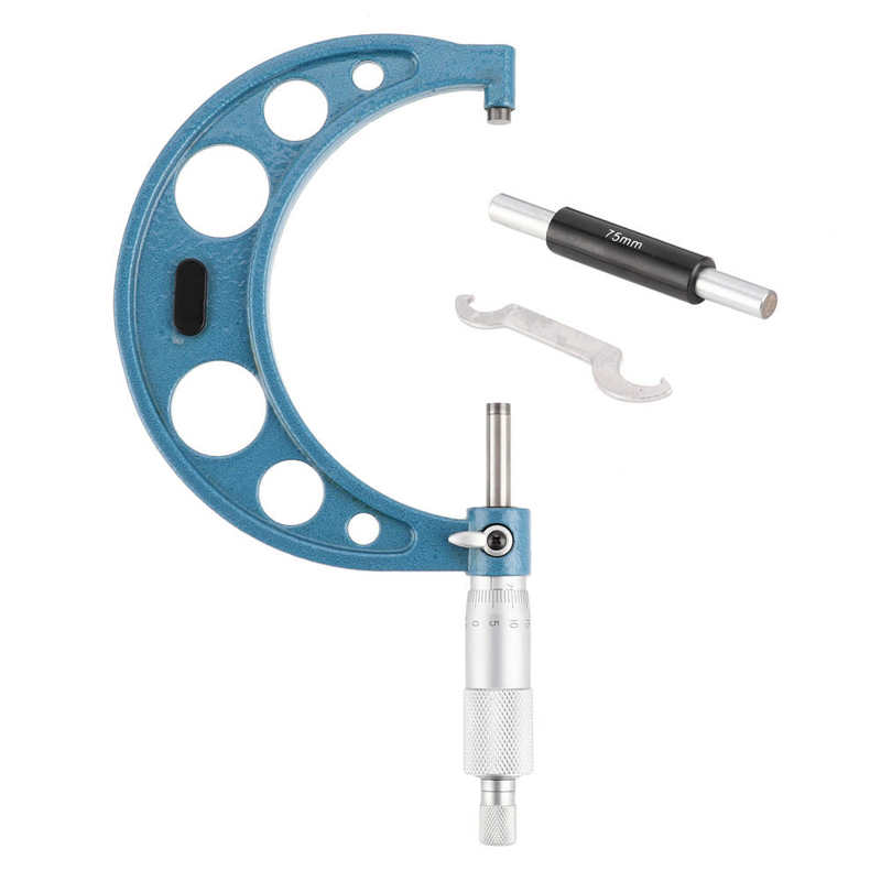 75-100Mm Buiten Micrometer Spiraal Buiten Meten Remklauwen Mechanische Structuur Vergrendeling Meetklok