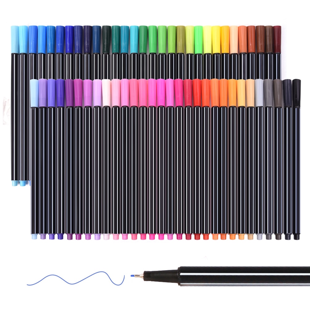 60 fineliner farve penne sæt  - 0.4mm fine point markører fin spids tegnepenne perfekt til bullet journal voksne malebog