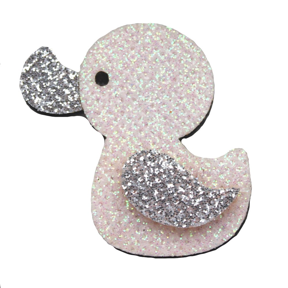 10 pçs glitter pato felts para diy bebê menina acessórios kawaii clipes de cabelo animal crianças headwear remendos: Dourado