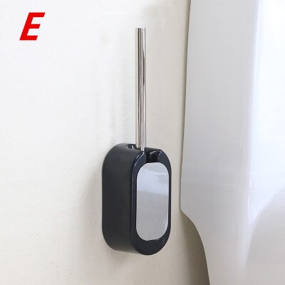 Escobilla de baño portátil de oro rosa de lujo, conjunto de herramientas de limpieza de inodoro, escobilla de baño colgante de pared: E