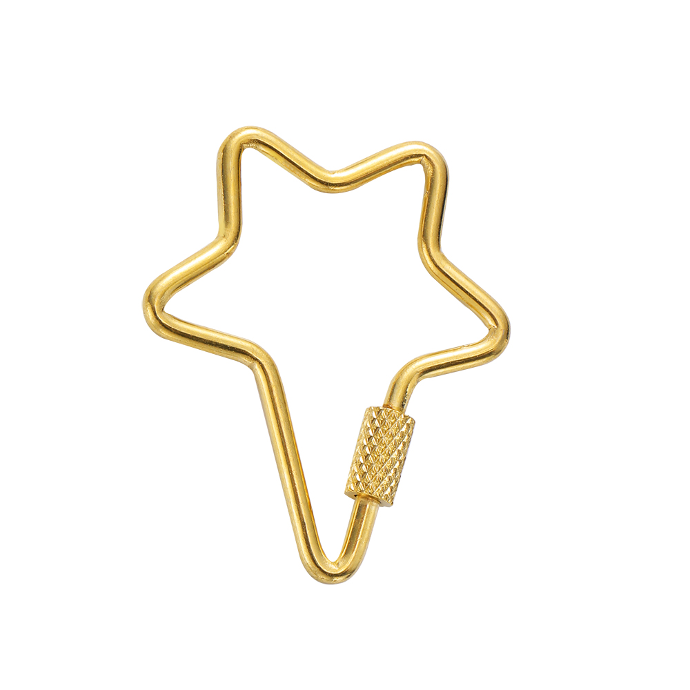 4 stk. rustfri stål guld hjerte stjerne skruelåse store karabinhager til gør-det-selv halskæde armbånd nøglering fremstillingsforsyninger