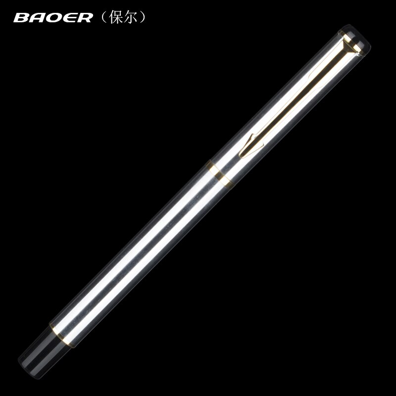 Baoer 801 Executive Golden and Silver Fine Nib tip Ink pen Stationery School Office birthday Writing metal Fountain Pen