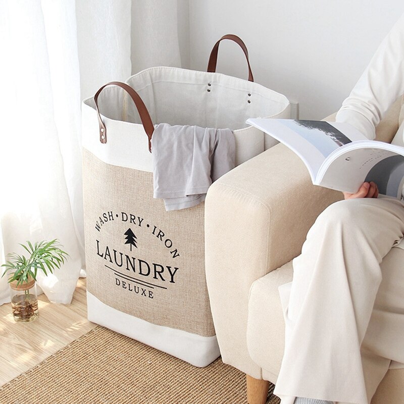 2X Waterproof Collapsible Laundry Basket Dirty Clothes Hamper Printed Foldable Storage Bin Sundries Sorter Basket