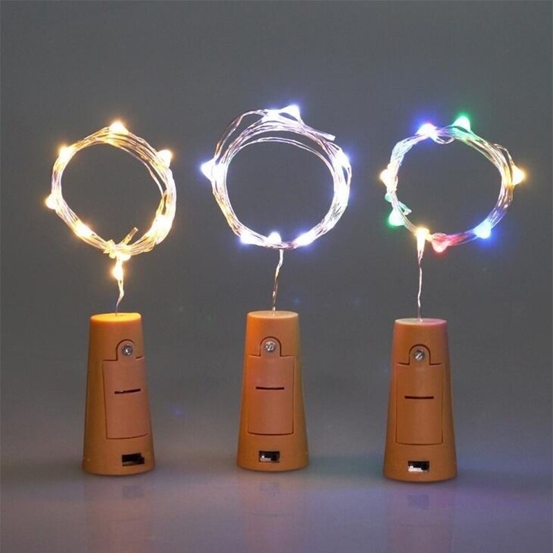 Luces led de corcho para botellas de vino de 9 colores de hoomall, cadena de luces de alambre para decoración de bodas y fiestas, 1m/2m/3m tapones para botellas, herramienta de barra