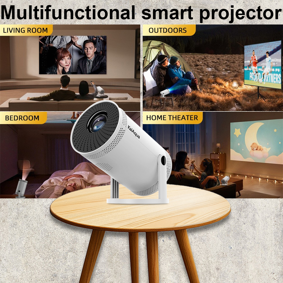 KaiAqua 260 ANSI 4K-Projektor-Dekodierung, 1280 x 720 P, Video-Audio, Heimkino, Autofokus, 5 G WiFi, 6 tragbare Outdoor-Projektoren, Beamer